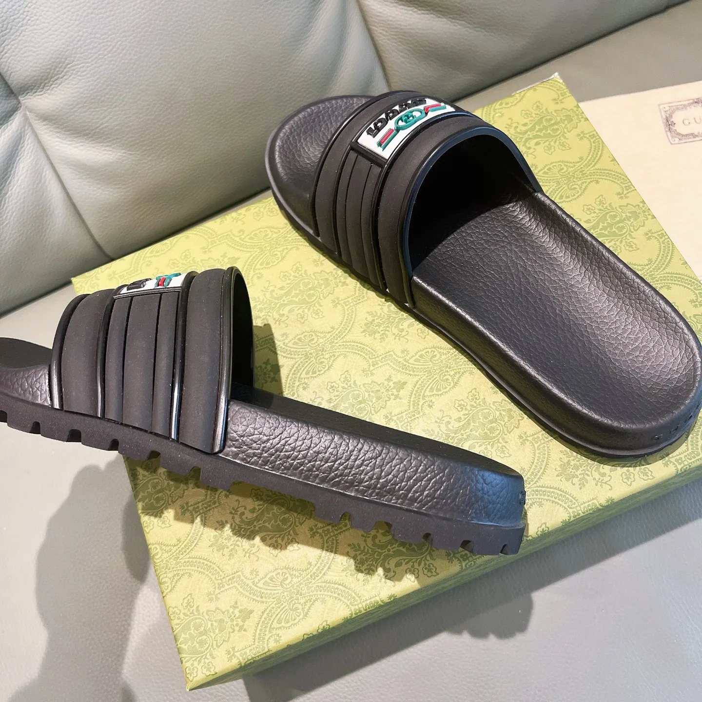 Men's Men's Shoes 130🐮🐮Gucci Gucci Slippers Gucci 2024 latest beach sandals slippers Original molding double G LOGO Original molding consistent Outsole: Men's Men's Shoes u double-layer outsole Size: 35-46